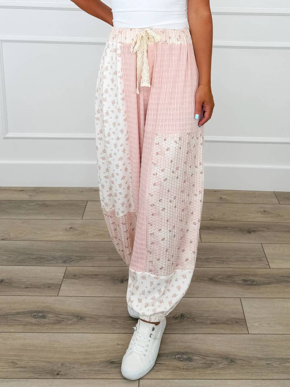 NEW POL deeper love high-rise wide leg joggers in pink